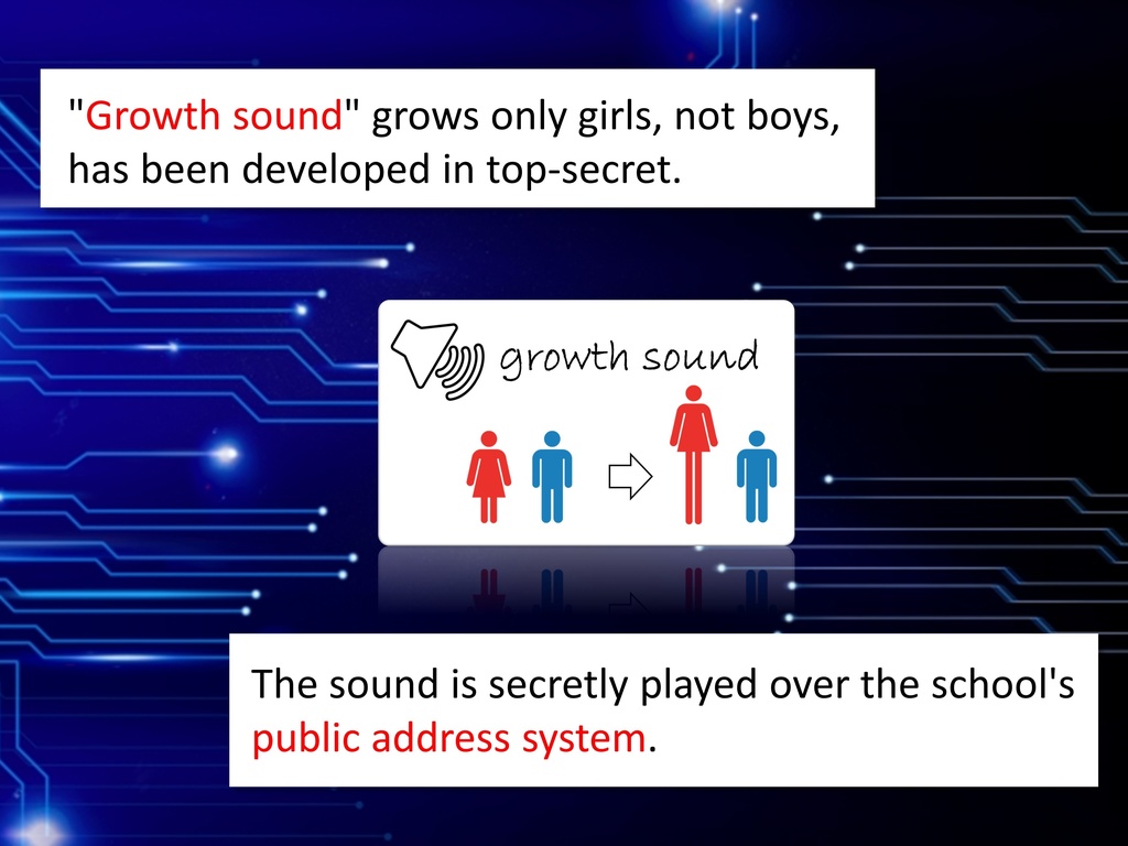 Outgrowing only girls, Overtake boys, Growth sound in the history club(pdf, jpg, mp4)