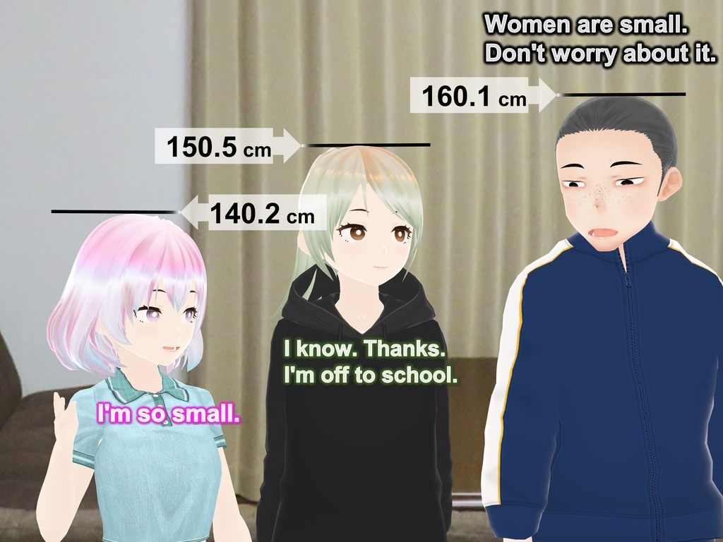 Outgrowing only girls, Overtake boys, Growth sound in cute sisters (pdf, jpg, mp4)