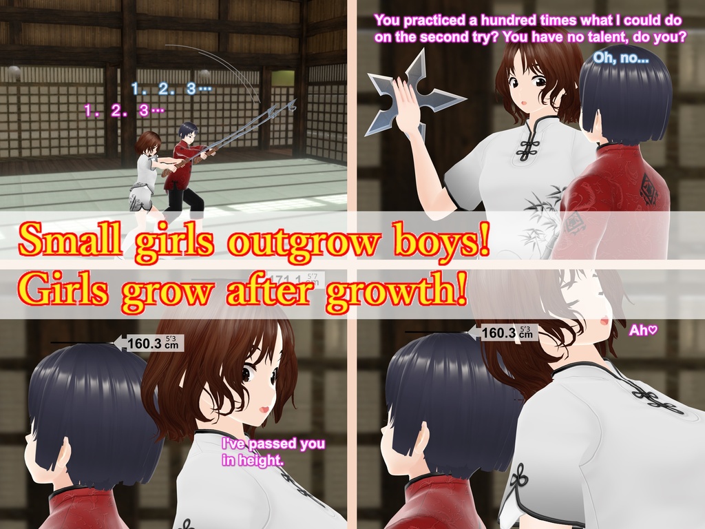 Outgrowing only girls, Overtake boys, Growth sound. Warrior training Arc (pdf, jpg, mp4)
