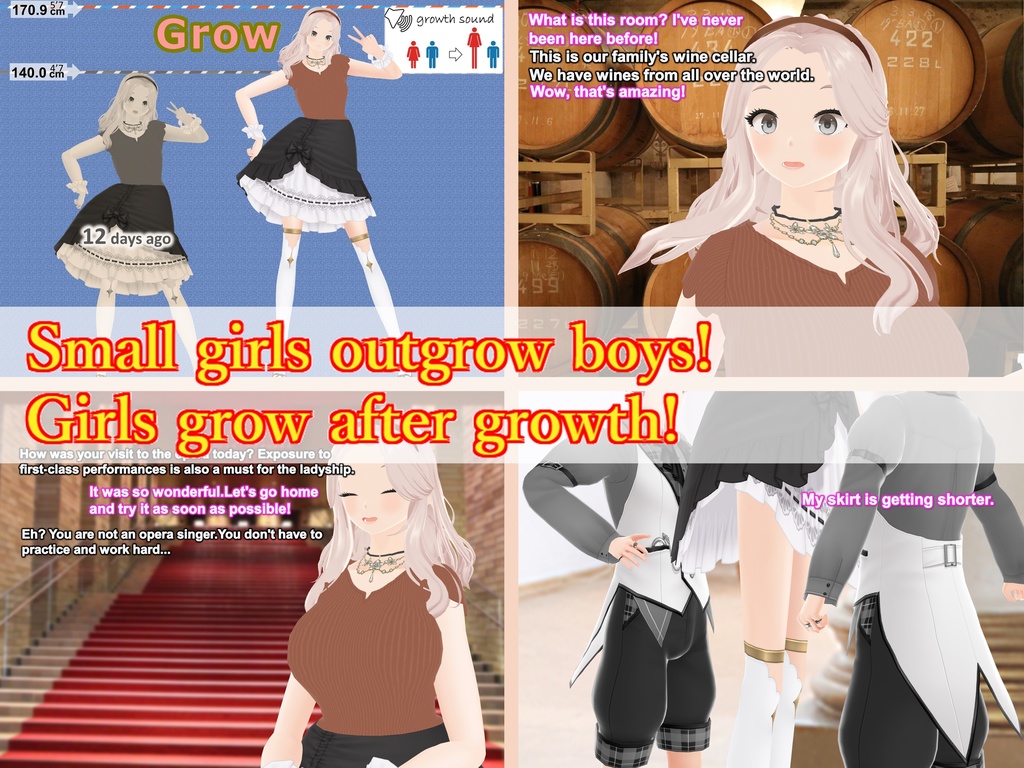 Outgrowing only girls, Overtake boys, Growth sound. Mademoiselle Arc (pdf, jpg, mp4)