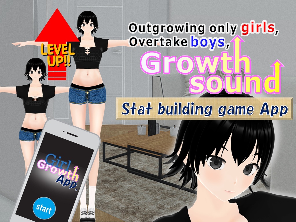 Outgrowing only girls, Overtake boys, Stat building game App Arc (pdf, jpg, mp4)