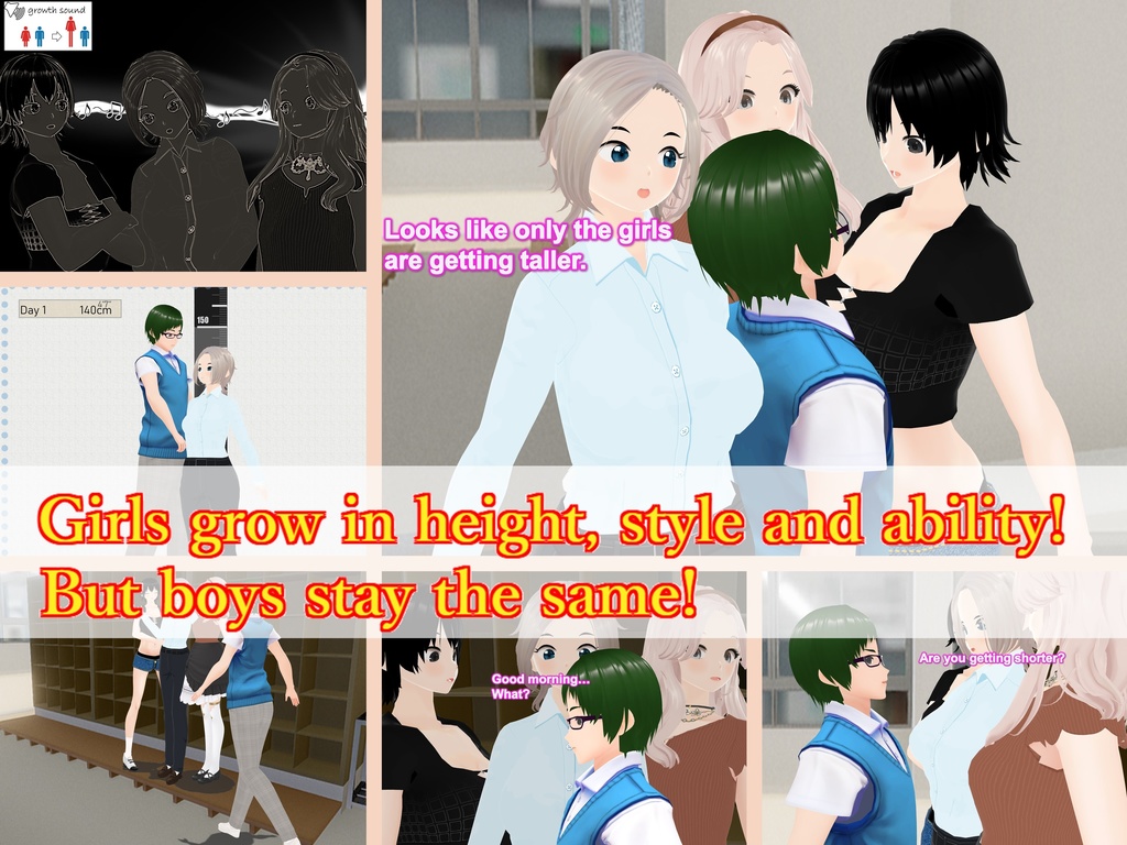 Outgrowing only girls, Overtake boys, School shoe rack Arc(pdf, jpg, mp4)