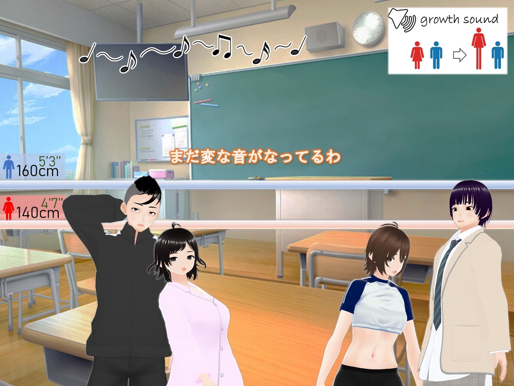 女子だけ成長 男子を追い抜く 成長音~復讐姉妹編~(pdf, jpg, mp4)