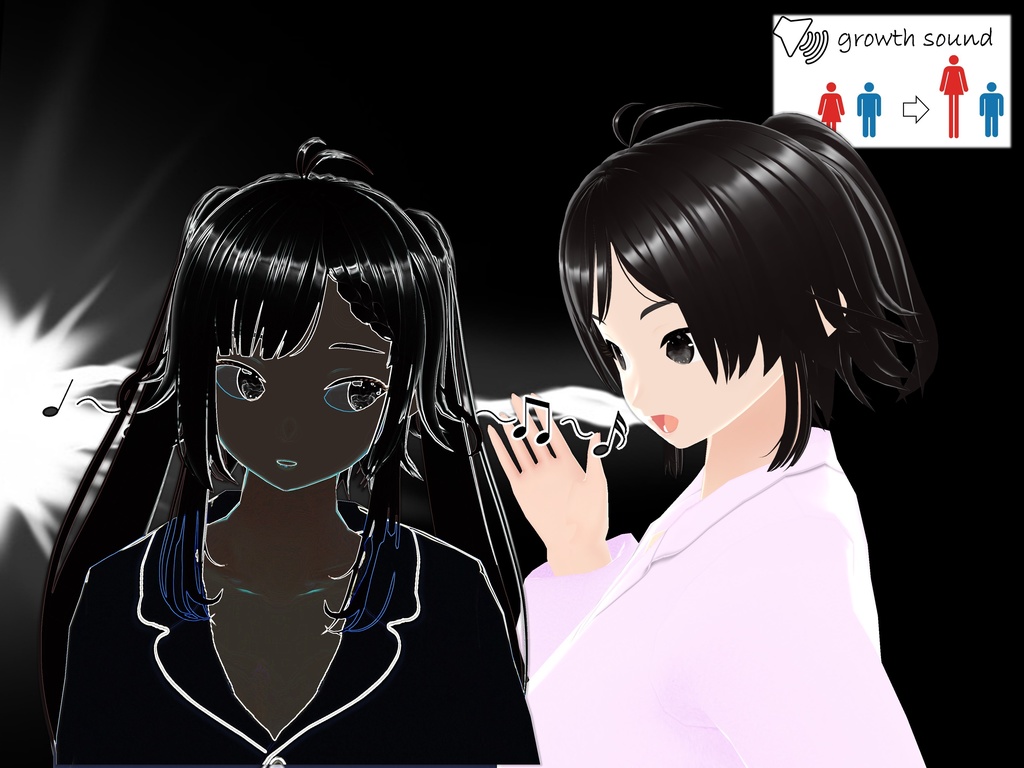 Outgrowing only girls, Overtake boys, Growth sound. Sisters' Ascent Arc(pdf, jpg, mp4)