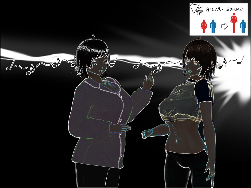 Outgrowing only girls, Overtake boys, Growth sound. Sisters' Ascent Arc(pdf, jpg, mp4)