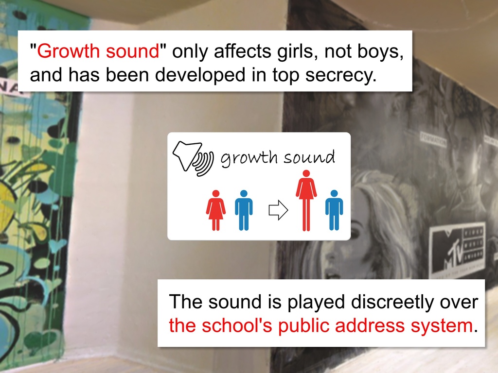 Outgrowing only girls, Overtake boys, Growth sound. Mural Museum Arc(pdf, jpg, mp4)