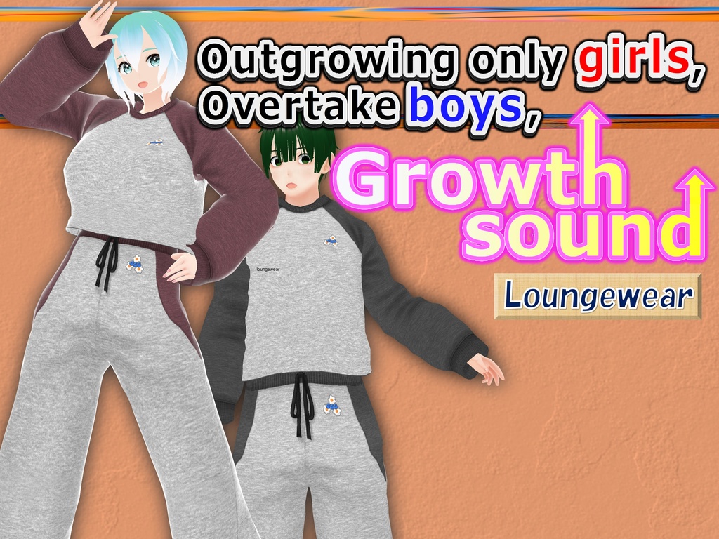 Outgrowing only girls, Overtake boys, Growth sound. Loungewear Arc(pdf, jpg, mp4)
