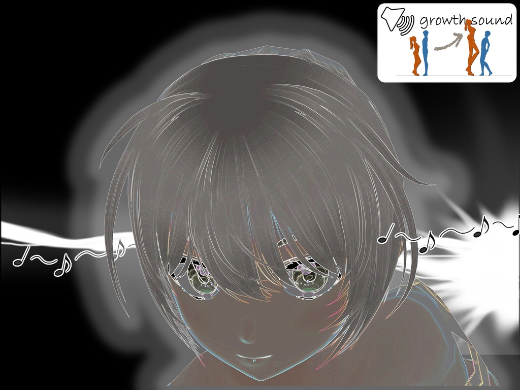 Outgrowing only girls, Overtake boys, Growth sound. headpiece Arc(pdf, jpg, mp4)