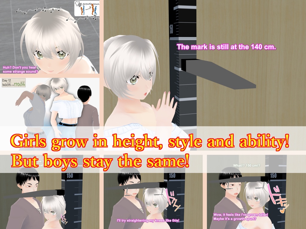 Outgrowing only girls, Overtake boys, Growth sound. headpiece Arc(pdf, jpg, mp4)