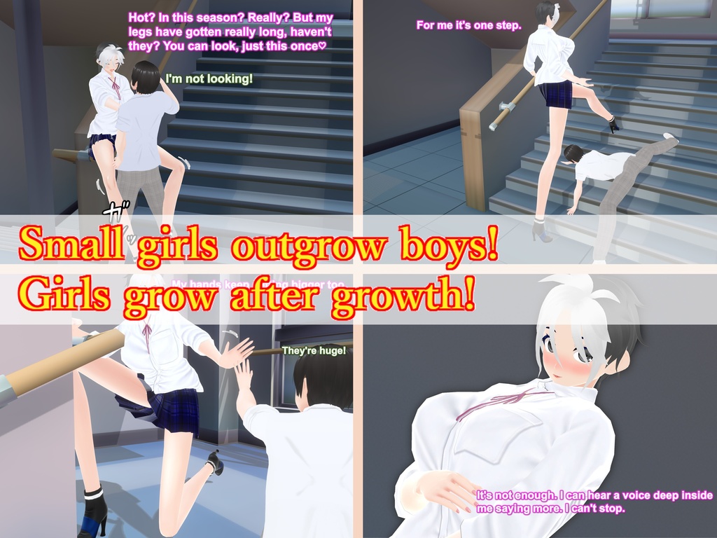 Outgrowing only girls, Overtake boys, Growth sound. Handrail Arc