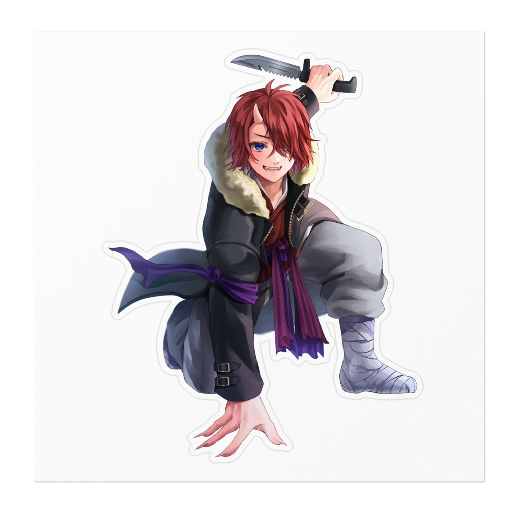 鬼ばらもんステッカー「シュタッ!!」サイズ2種