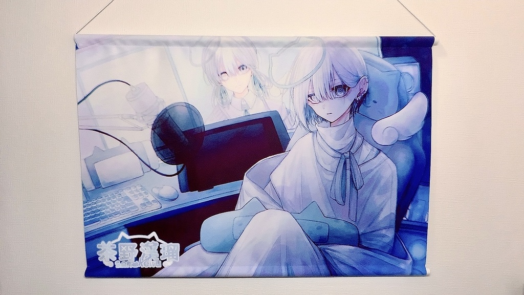 白猫in配信部屋タペストリー