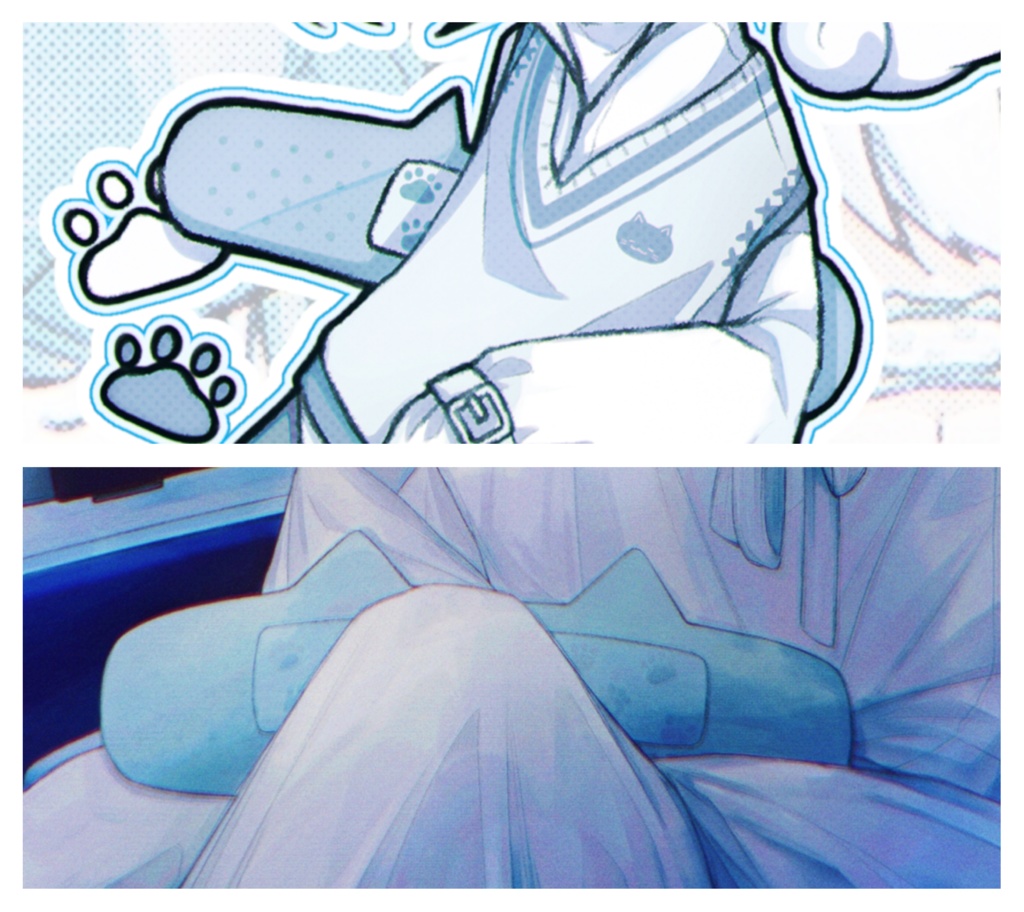 白猫絆創膏クッション