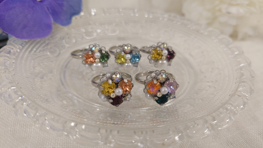 ライバーカラーモチーフビジューリング①