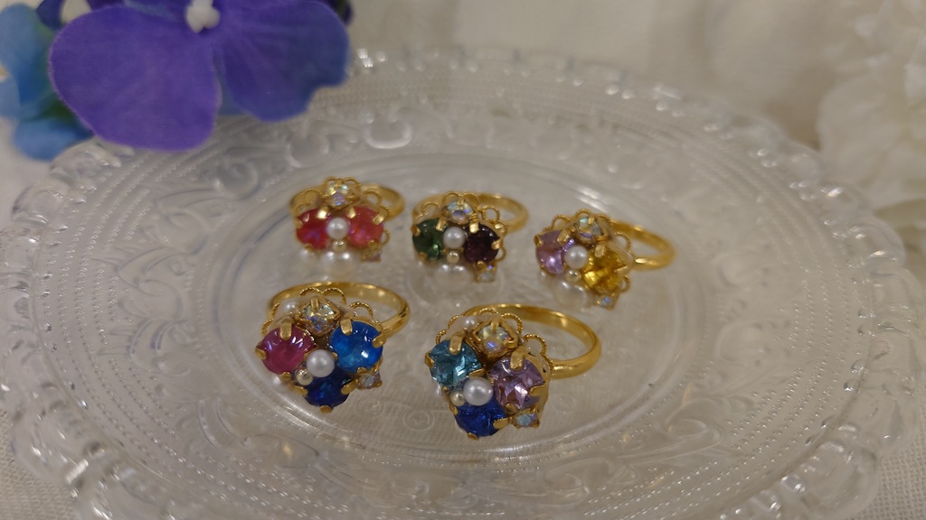 ライバーカラーモチーフビジューリング②