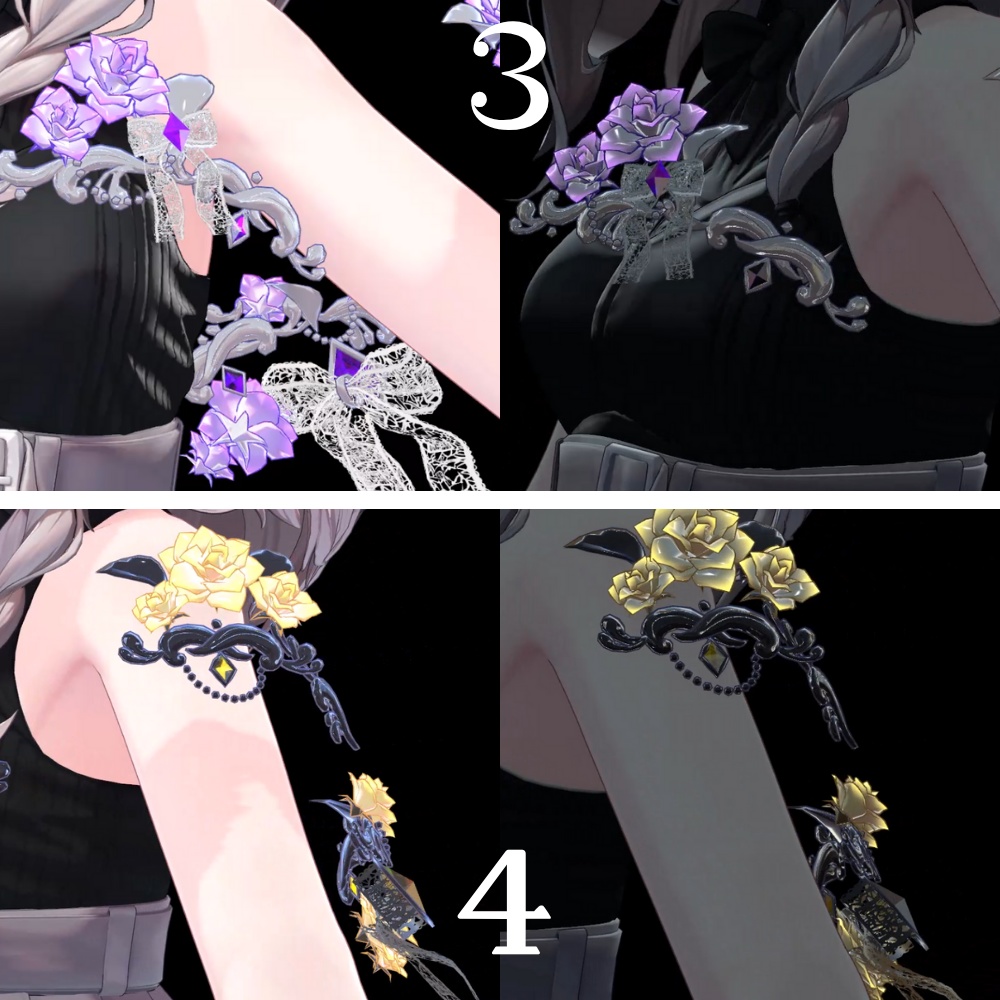 【VRC】ゴシックな薔薇の浮遊アクセサリー