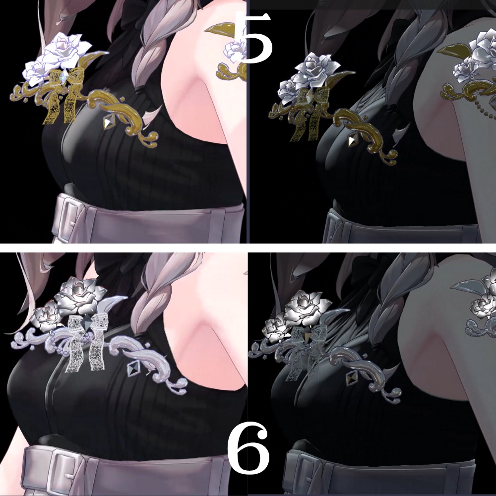 【VRC】ゴシックな薔薇の浮遊アクセサリー