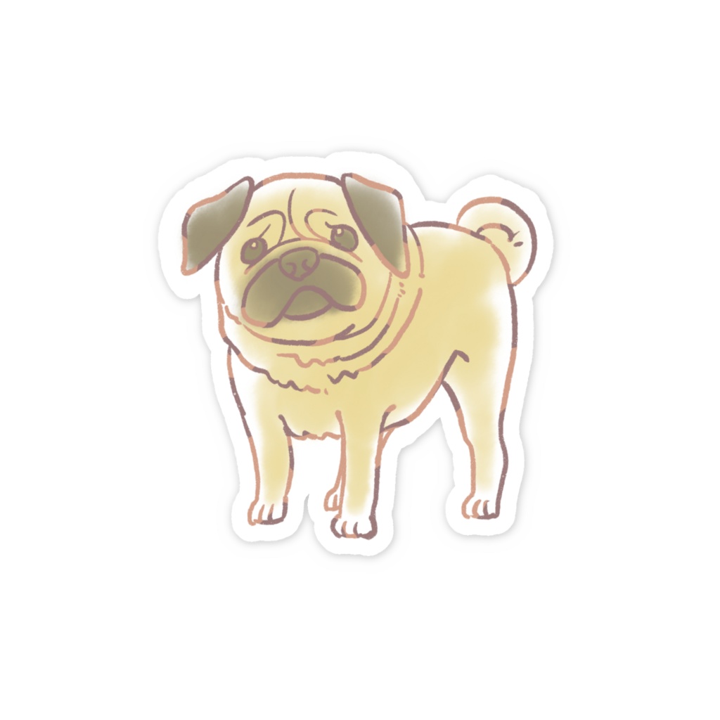 パグの哀愁ステッカー