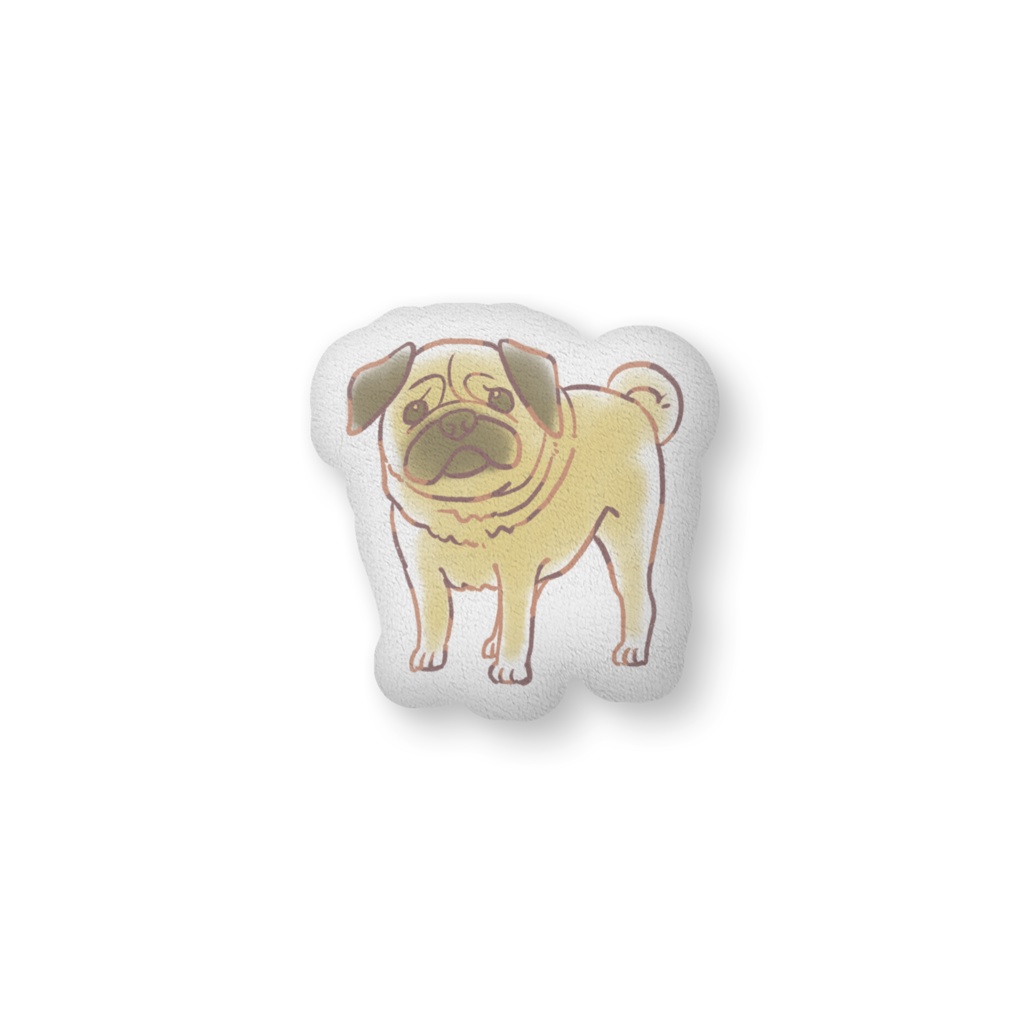 パグの哀愁クッション
