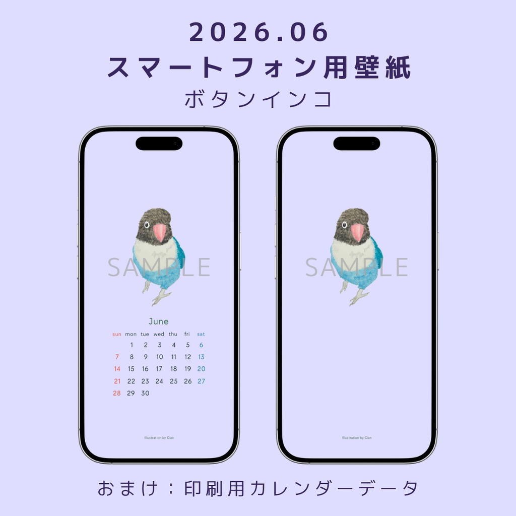 【2026年6月】小鳥のスマホ用壁紙