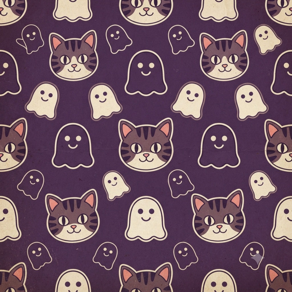 猫柄ハロウィン デジタルペーパー10点セット(5柄×2サイズ)
