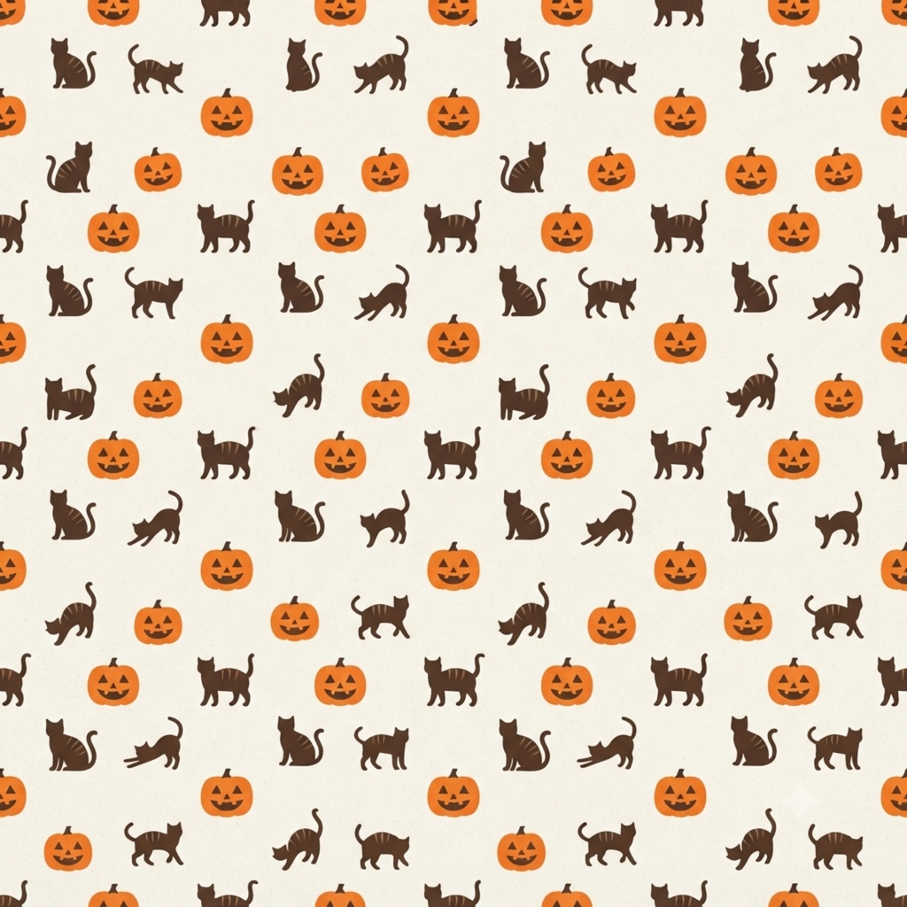 猫柄ハロウィン デジタルペーパー10点セット(5柄×2サイズ)