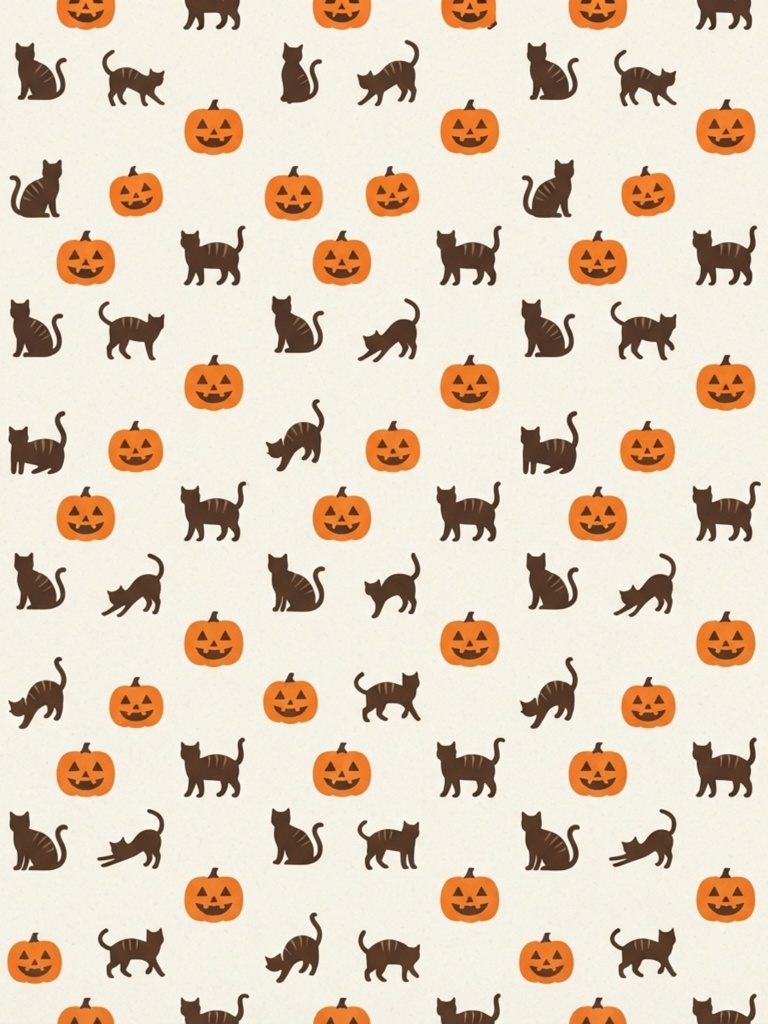猫柄ハロウィン デジタルペーパー10点セット(5柄×2サイズ)
