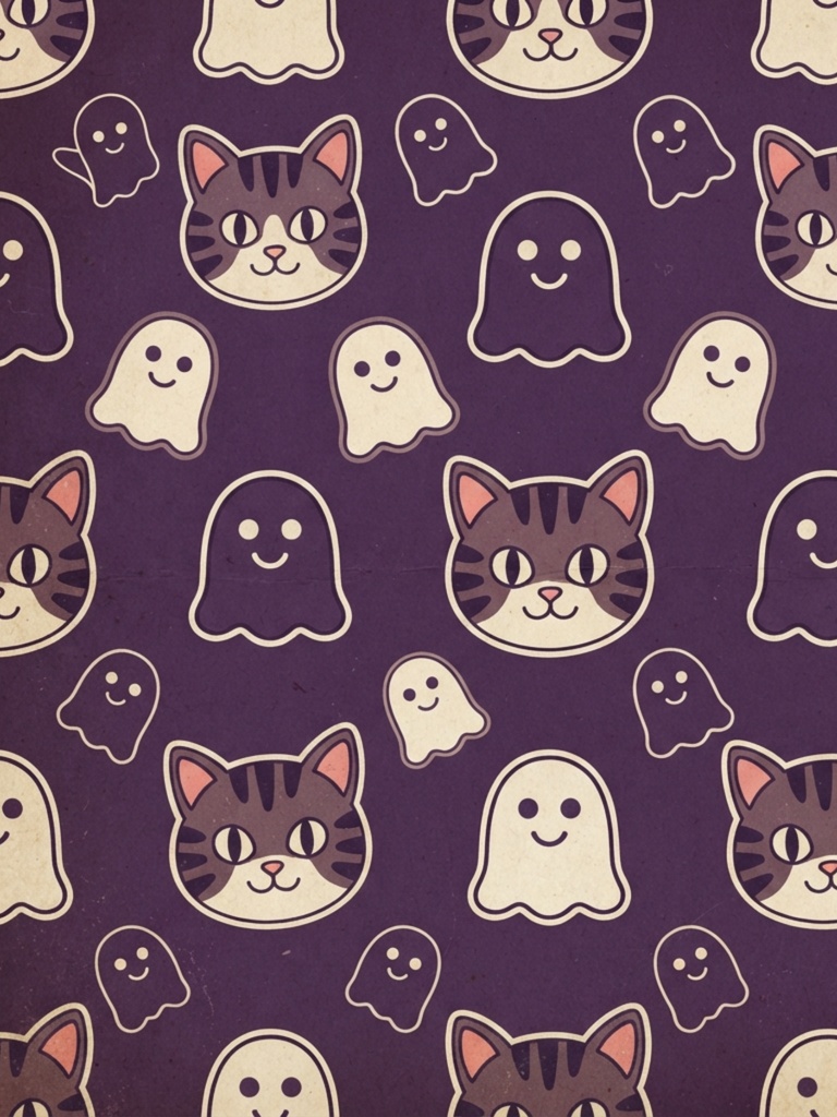 猫柄ハロウィン デジタルペーパー10点セット(5柄×2サイズ)
