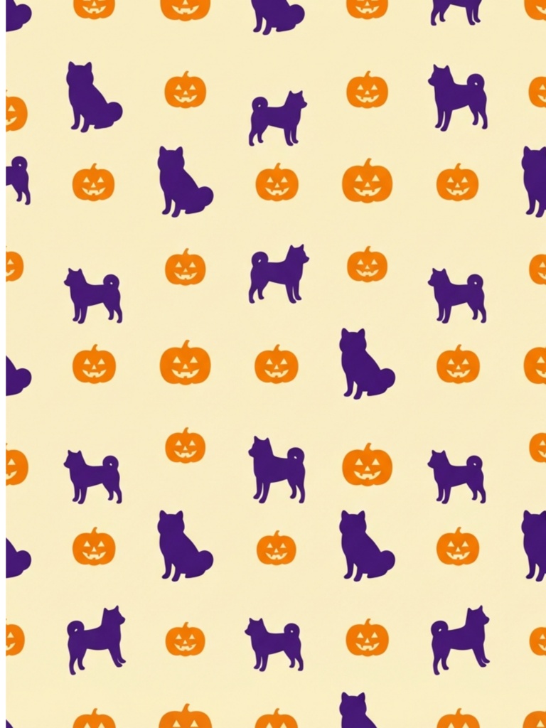 犬柄ハロウィン デジタルペーパー10点セット(5柄×2サイズ)