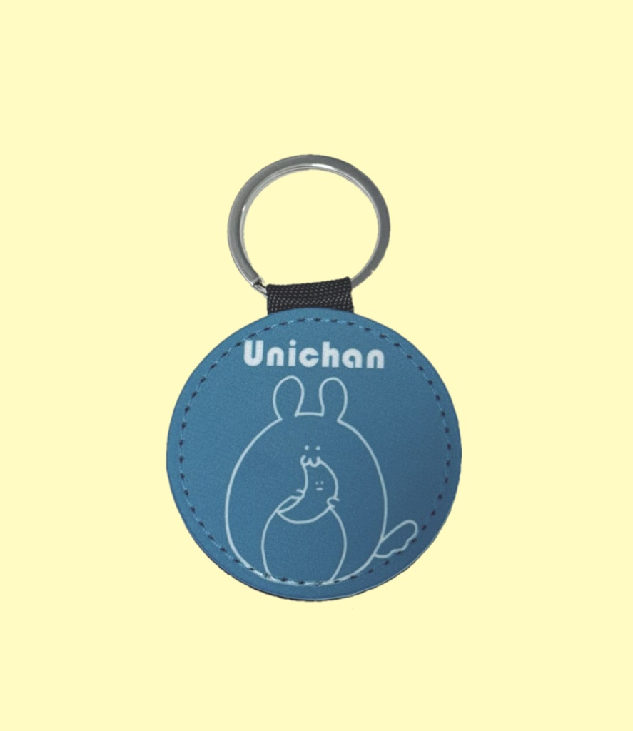 うにちゃんレザーキーホルダー【青】
