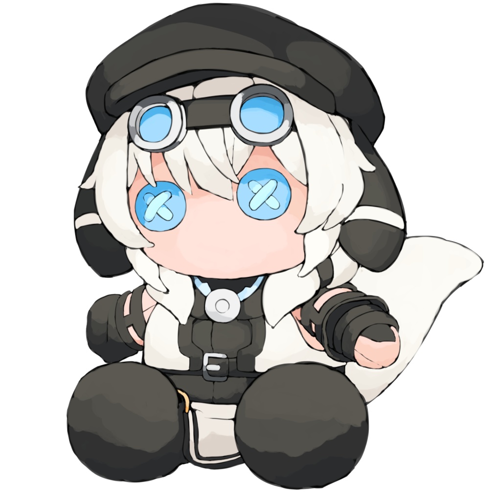 ぬいぐるみ風もち子・あん子さん立ち絵