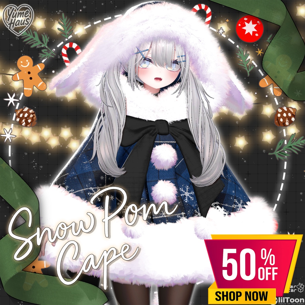 ✨Plum Update✨【21アバター対応】☃️Snow_Pom_Cape❄️