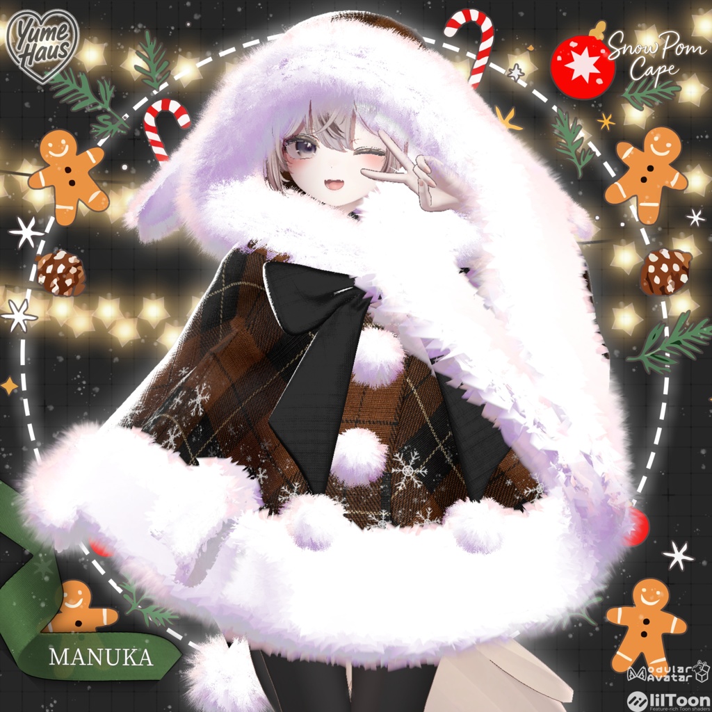 ✨Ramune Update✨【20アバター対応】☃️Snow_Pom_Cape❄️