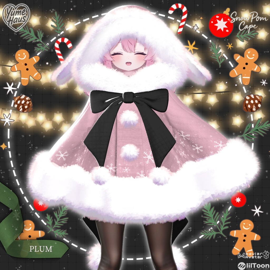 ✨Plum Update✨【21アバター対応】☃️Snow_Pom_Cape❄️