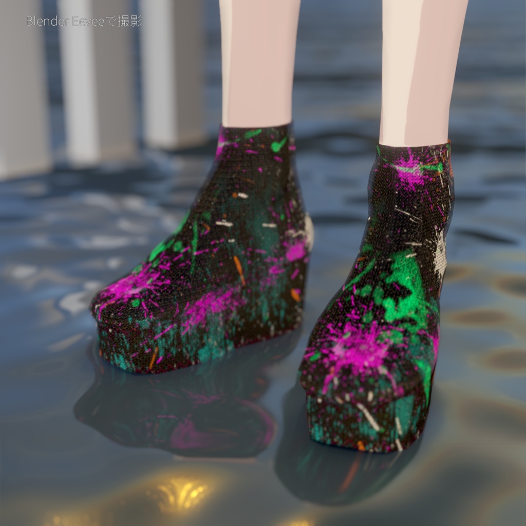 VRoid用ノンスリーブワンピ&靴テクスチャー