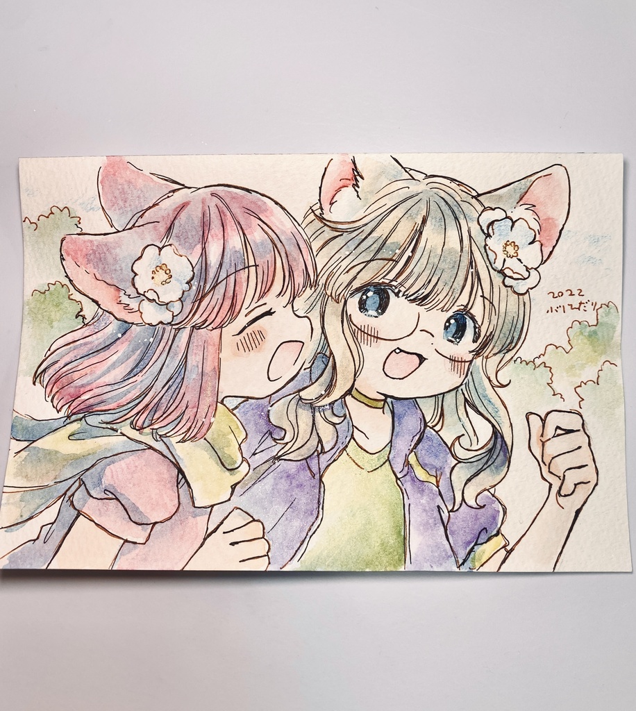 仲良しおそろい花飾り