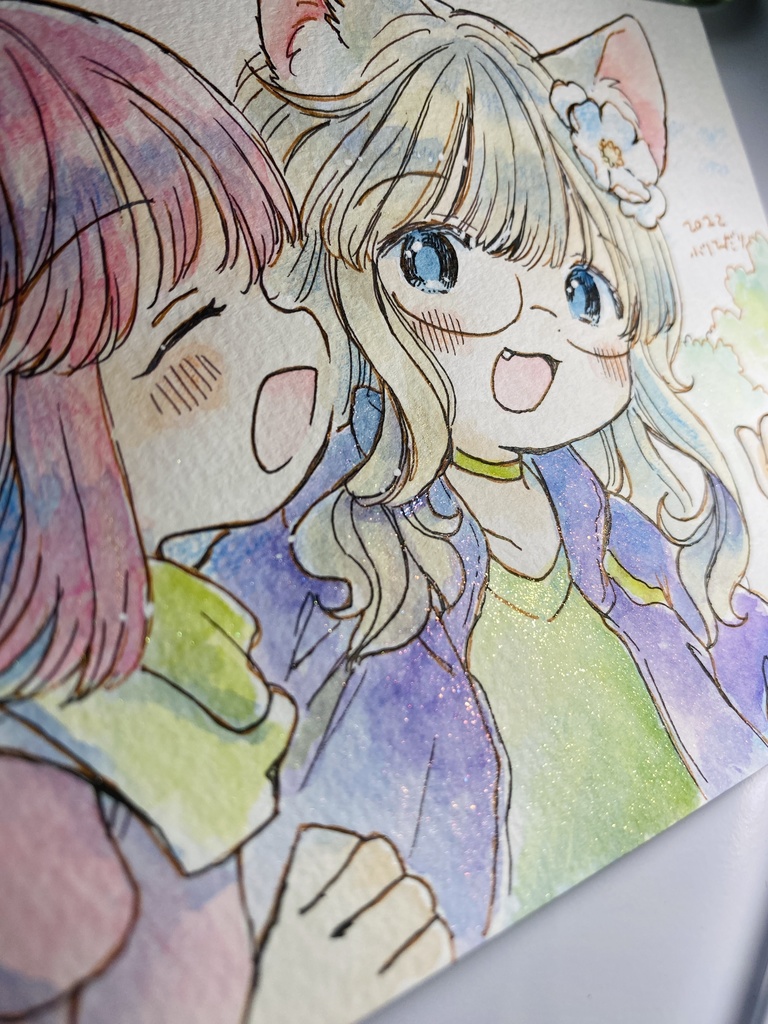 仲良しおそろい花飾り