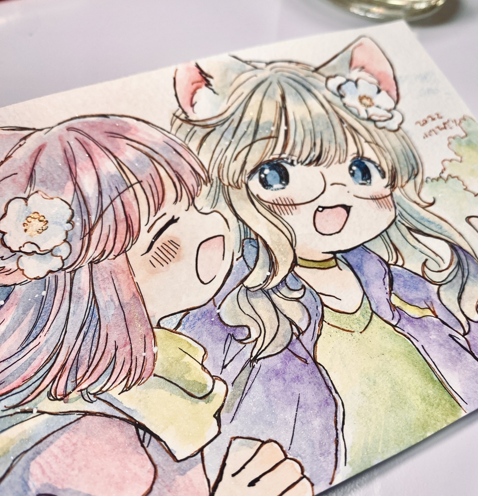 仲良しおそろい花飾り