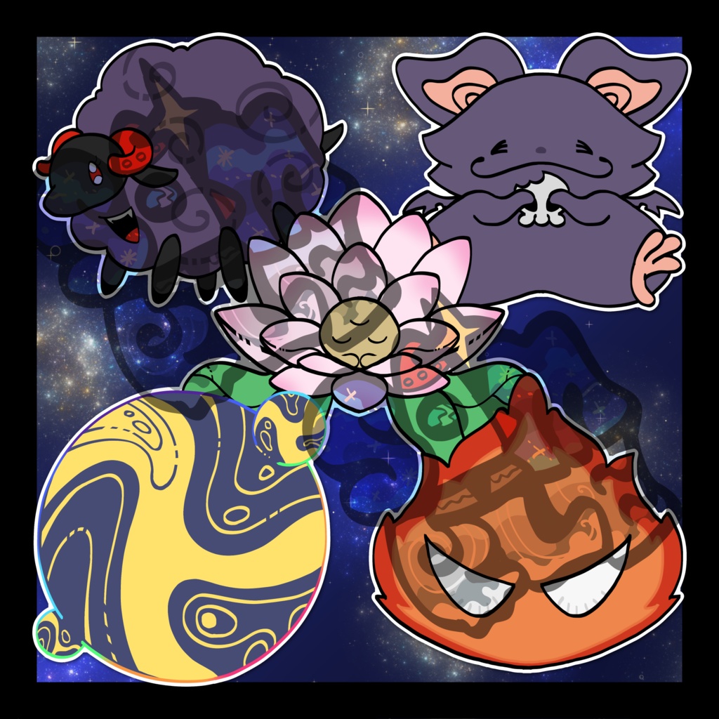 イラスト素材集 ゆる神性・生物