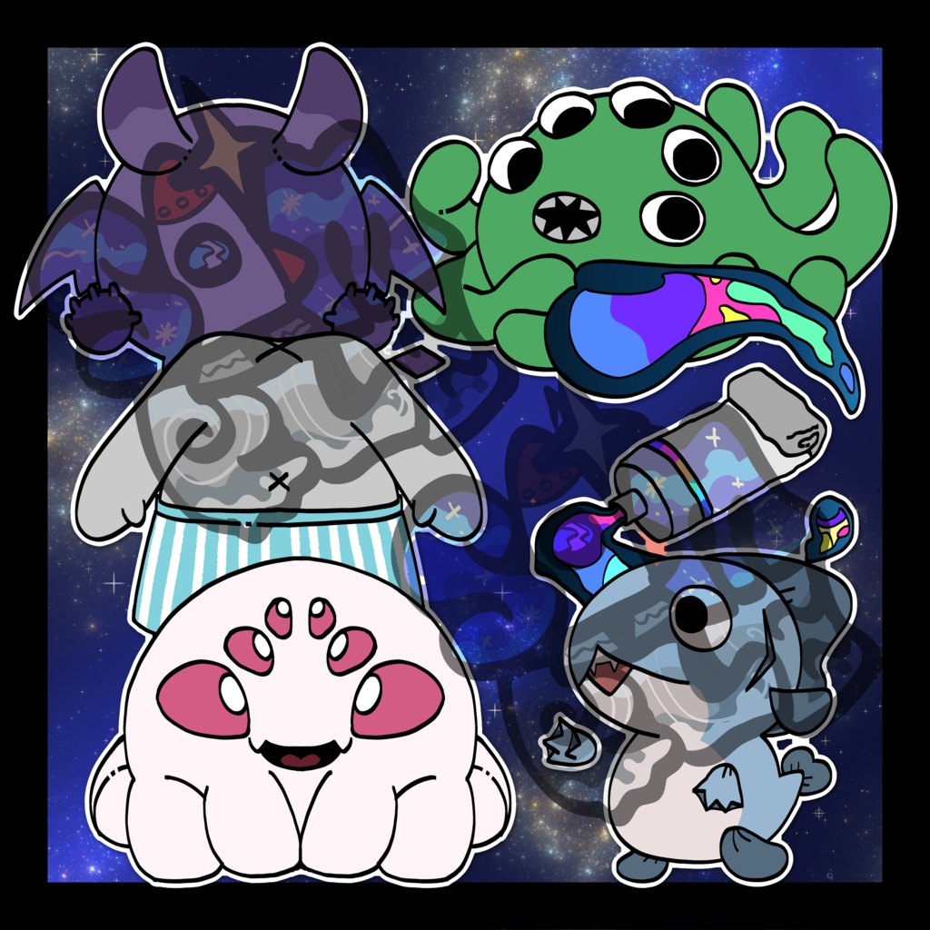 イラスト素材集 ゆる神性・生物