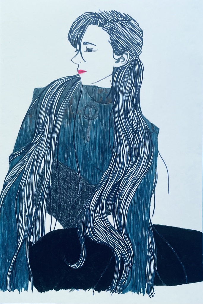 長髪美丈夫 原画