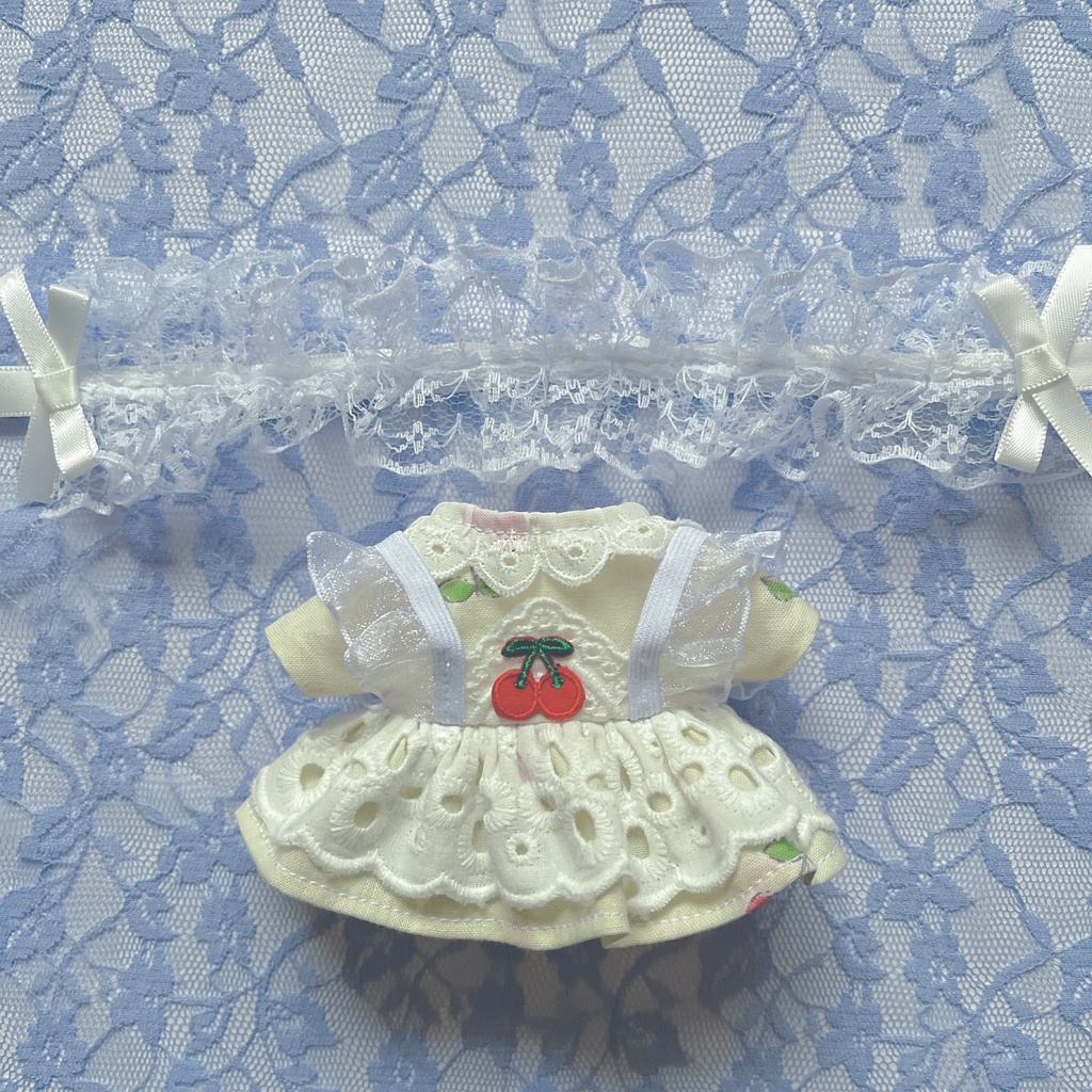 あんスタ ぬい服 チェリー柄🍒 エプロン付きワンピース ヘッドドレス