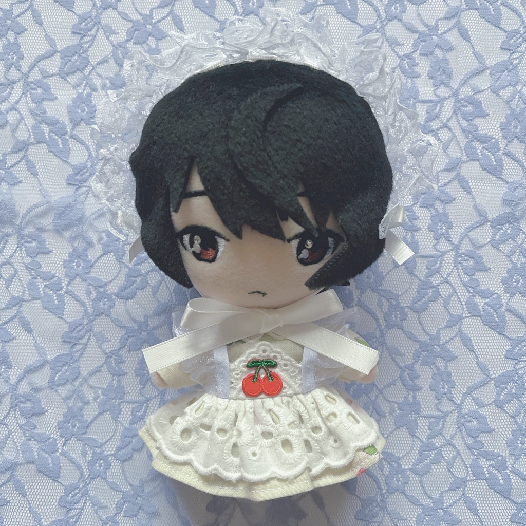 あんスタ ぬい服 チェリー柄🍒 エプロン付きワンピース ヘッドドレス