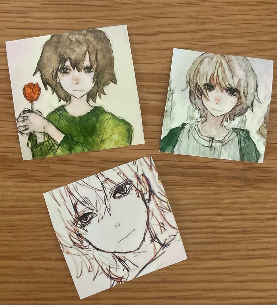 四角形ミニステッカー3枚セット