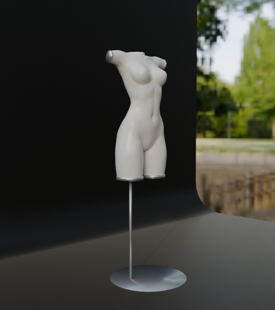 マネキン 3Dモデル Blenderファイル クロスシミュレーション用