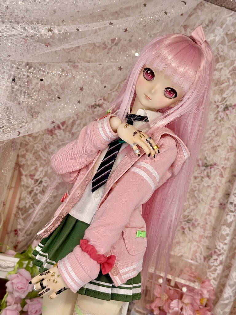 9インチ⭐️もふっとハーフアップ 七星乃工房×黒MAJO