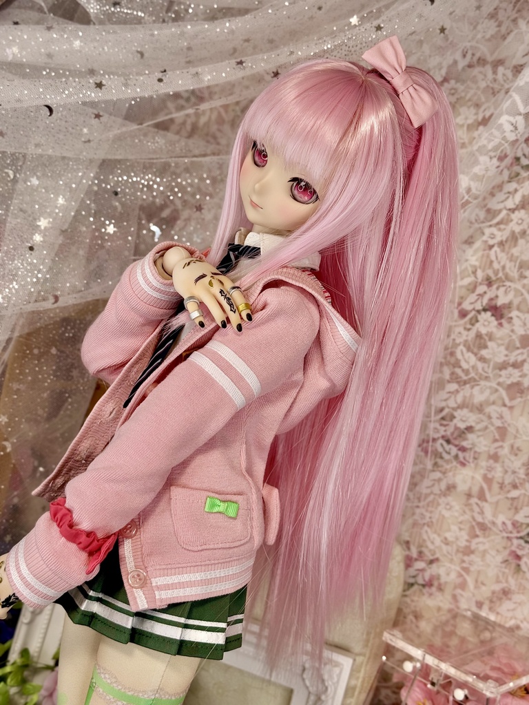 9インチ⭐️もふっとハーフアップ 七星乃工房×黒MAJO