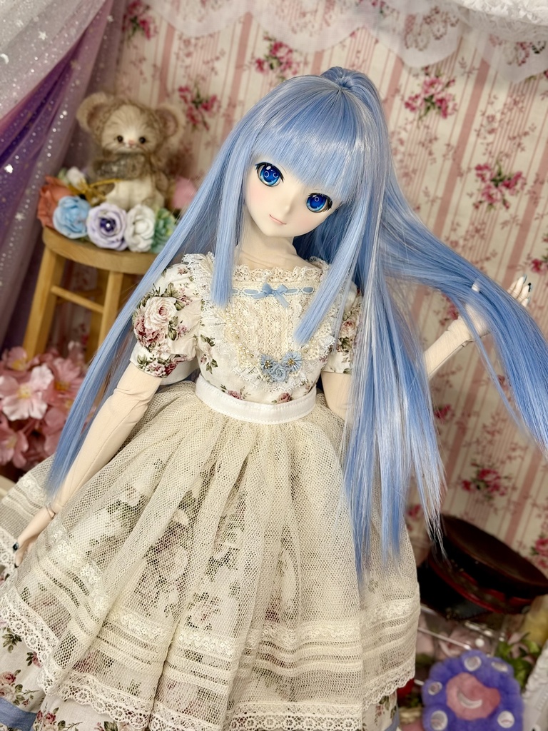 9インチ⭐️もふっとハーフアップ 七星乃工房×黒MAJO