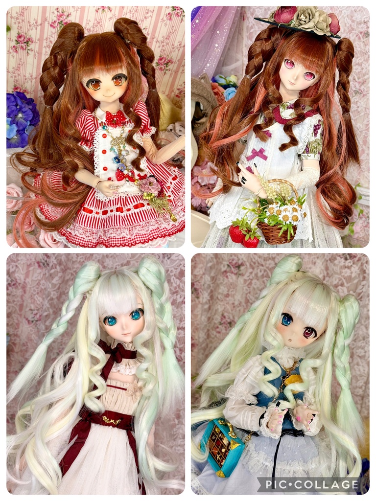 ⭐️DD MDD向け9インチウィッグ 超お得な福袋(3個入り)🌾髪飾付き!