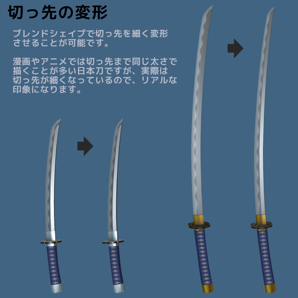 【日本刀】「風神&雷神」【3Dモデル】